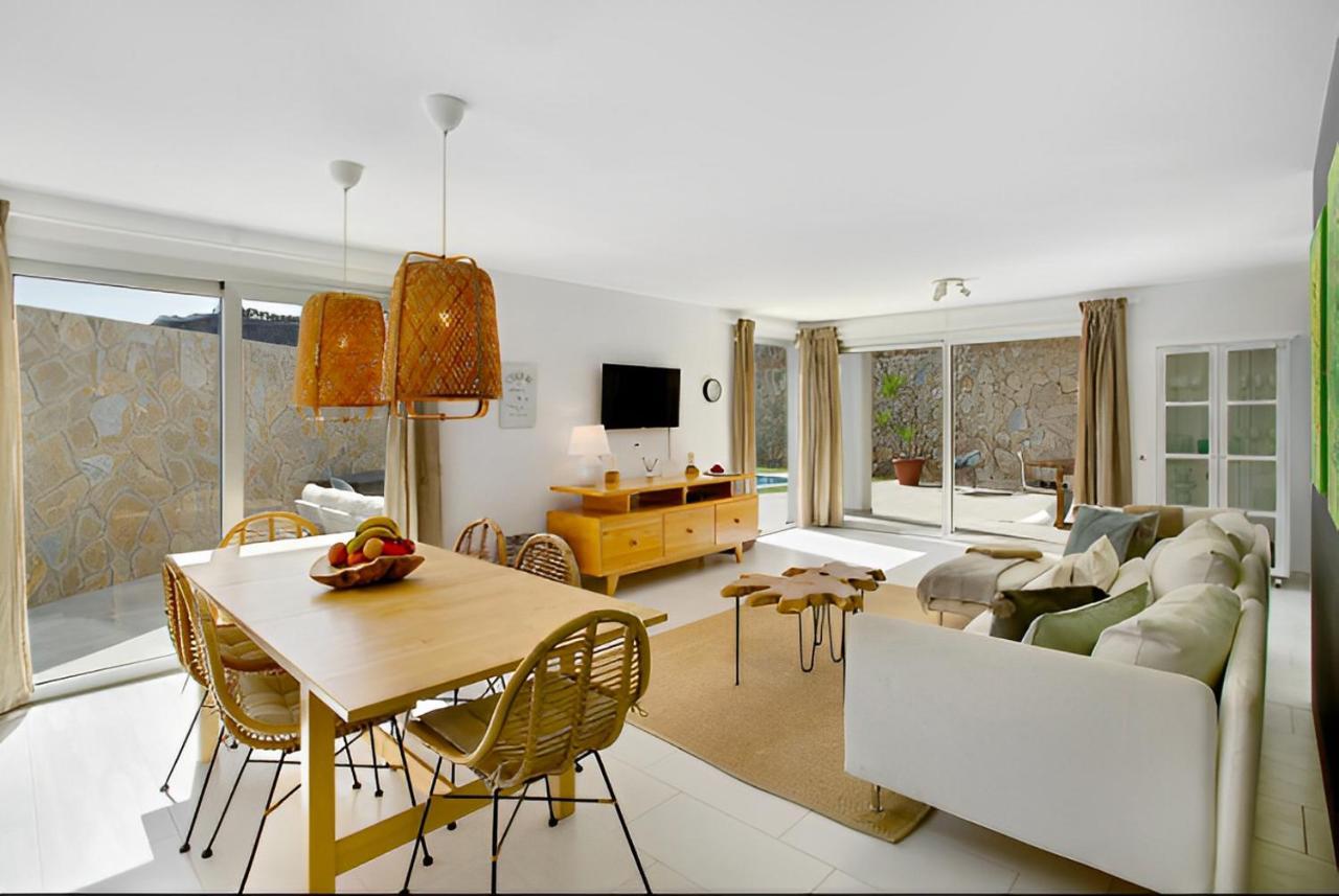 Dream Villa With Heated Pool, Rooftop & Ocean Views Mogan Bagian luar foto